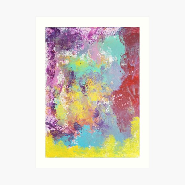 Rainbow Modern Abstract Spring Colors Painting Art Print