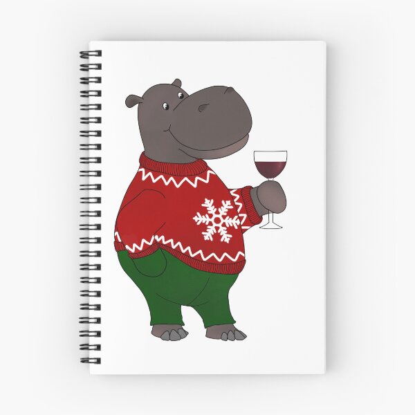 Item preview, Hippo at a Christmas party  designed and sold by RachelLShaw.