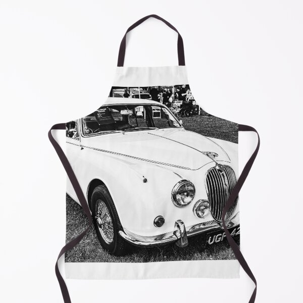 Item preview, Black and white image of the front of a cream Jaguar 3.4/340, 1968 designed and sold by Graham Cornall.