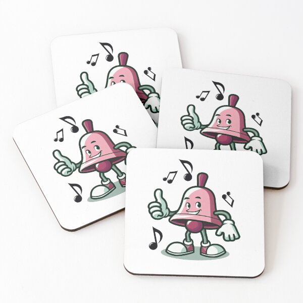Item preview, happy handbell, pink mascot designed and sold by AxelBrook.