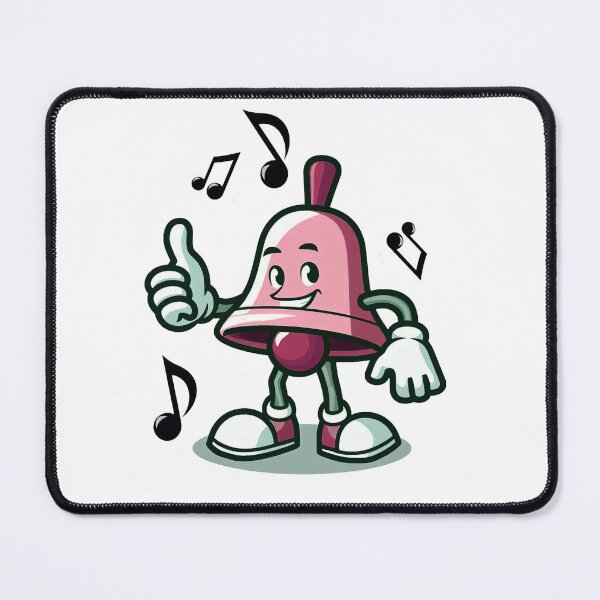 Item preview, happy handbell, pink mascot designed and sold by AxelBrook.