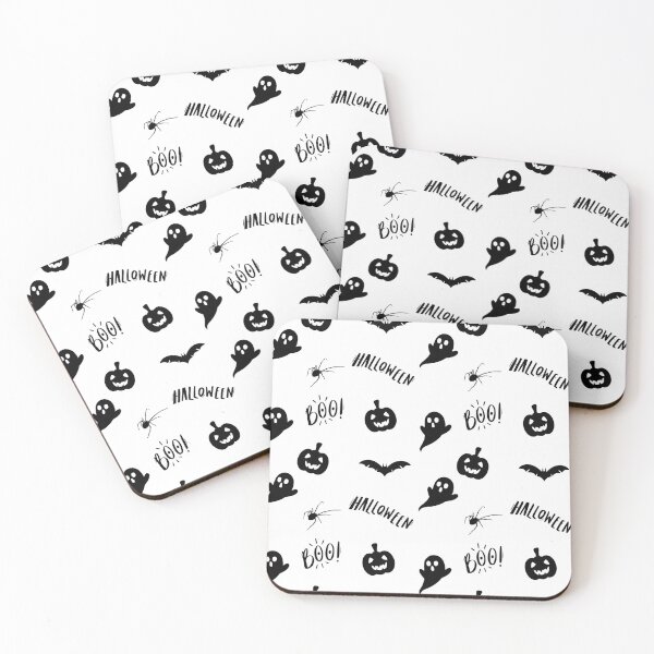 Item preview, Happy Halloween Boo! Black and White seamless pattern designed and sold by IssaraStudio.
