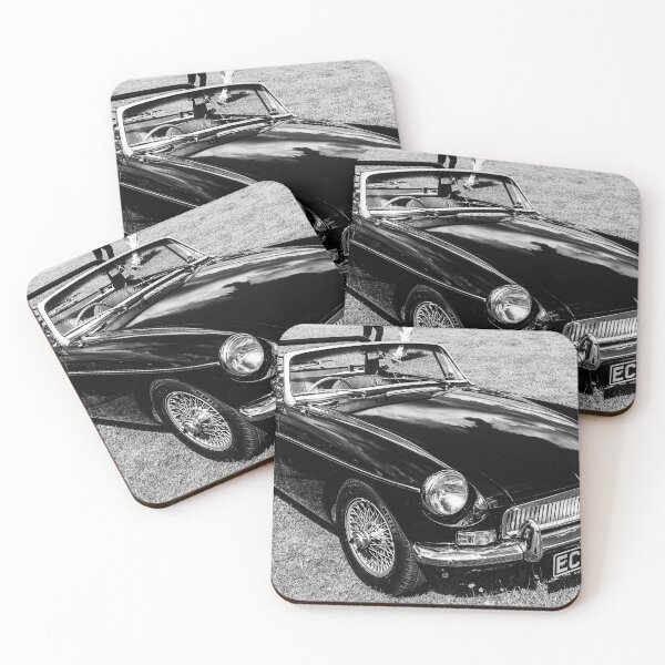 Item preview, Black and white image of a Front of a black MGB, 1965 designed and sold by Graham Cornall.
