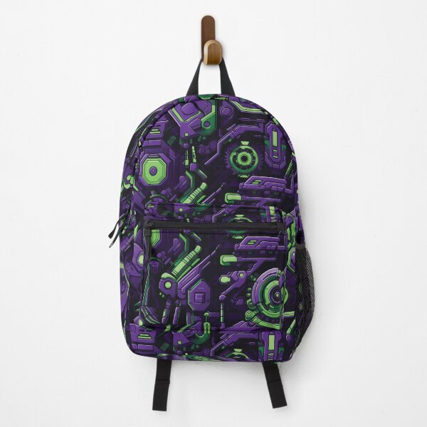 Item preview, Purple and Green Robotic Pattern – Inspired by Evangelion Unit 01 designed and sold by animaesthetic.