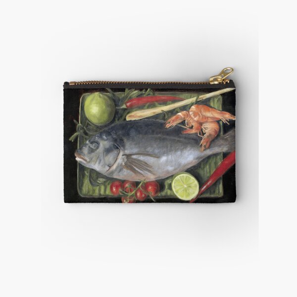 Item preview, Fish, Sea bream with prawns, chili and lime in oils designed and sold by Astridsart-nl.