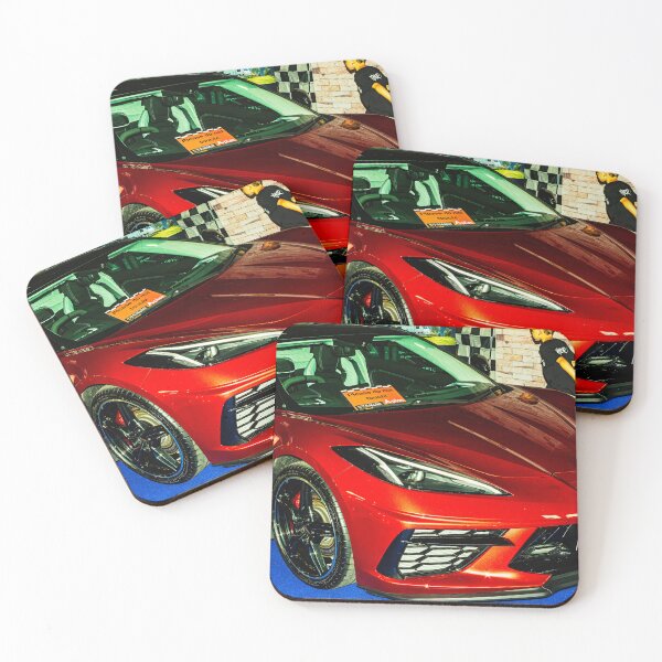 Item preview, The front of a red Chevrolet Corvette on display  designed and sold by Graham Cornall.