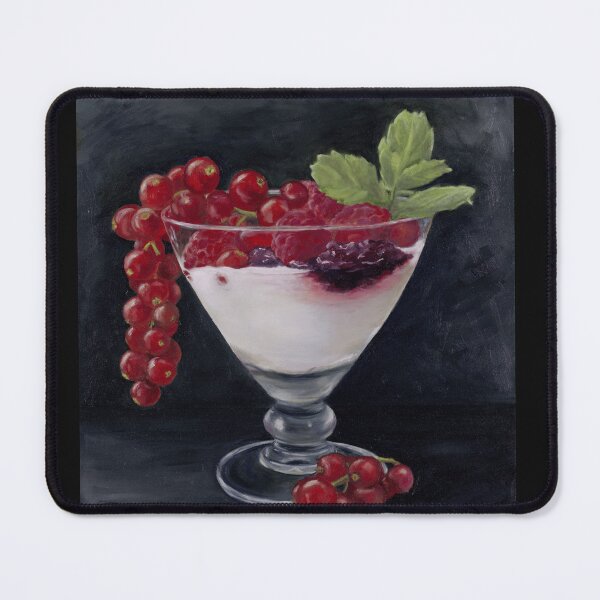 Item preview, dessert with currants, raspberries and mint, oil painting designed and sold by Astridsart-nl.