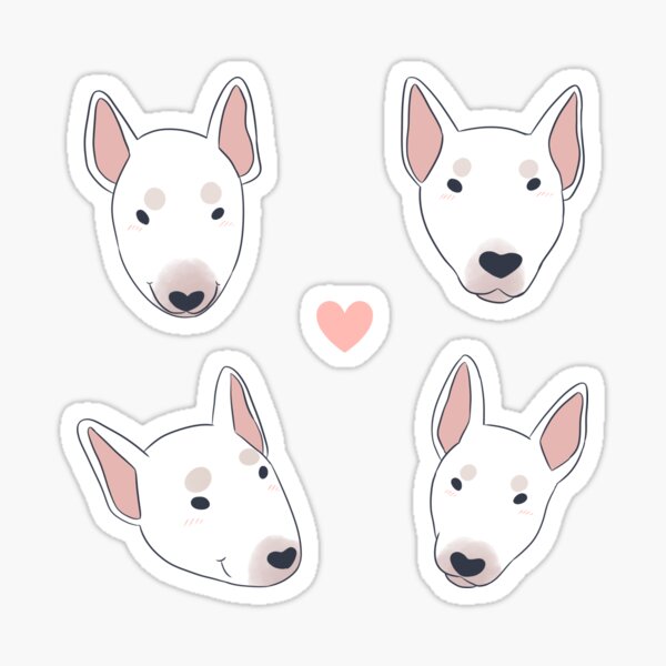 Item preview, Cute white bull terrier dog face pack designed and sold by Yaragold.