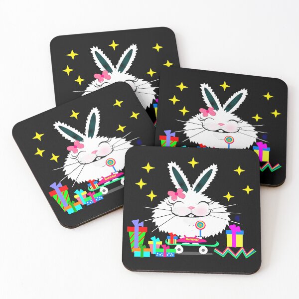 Item preview, Skateboarding Bunny ( Rabbit ) with gifts  designed and sold by Shirley cute art .