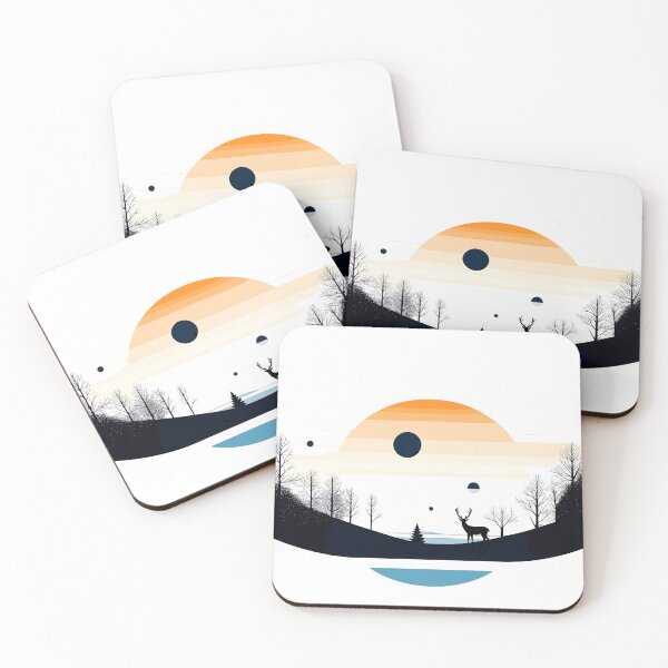 Item preview, Mystic winter landscape with sun, moon and planets designed and sold by posterflunz.