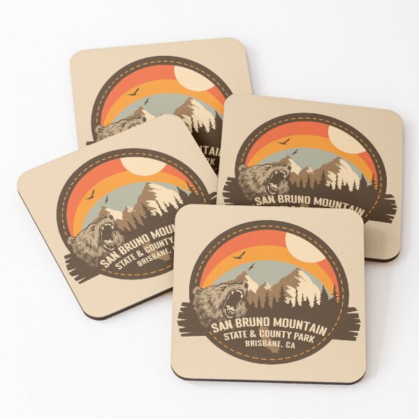 Item preview, San Bruno Mountain State & County Park California - CA Retro Souvenir Badge designed and sold by mountainfad.
