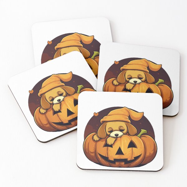 Item preview, Dog sleeping on pumpkin designed and sold by PawelNature.