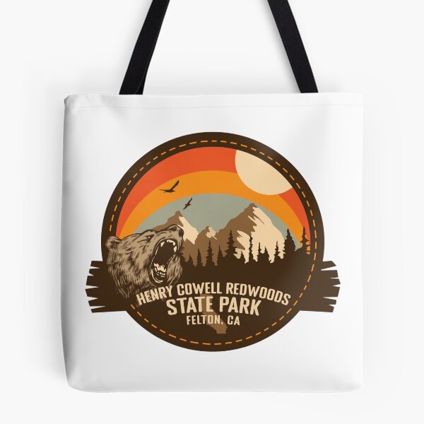 Item preview, Henry Cowell Redwoods State Park California - CA Retro Souvenir Badge designed and sold by mountainfad.