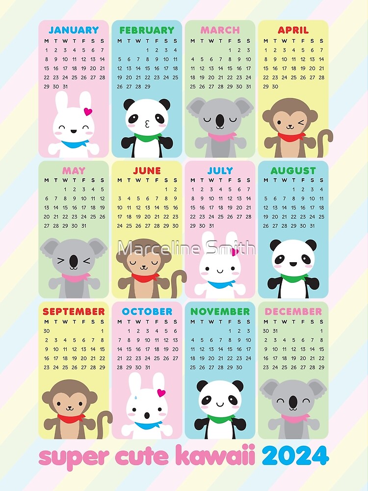 Cute Cats 2024 Calendar Art Print for Sale by Marceline Smith