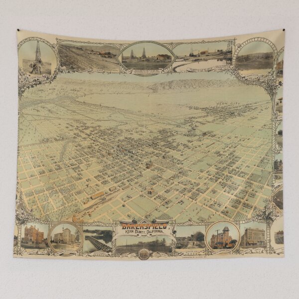 Item preview, Vintage Pictorial Map of Bakersfield CA (1901) designed and sold by BravuraMedia.