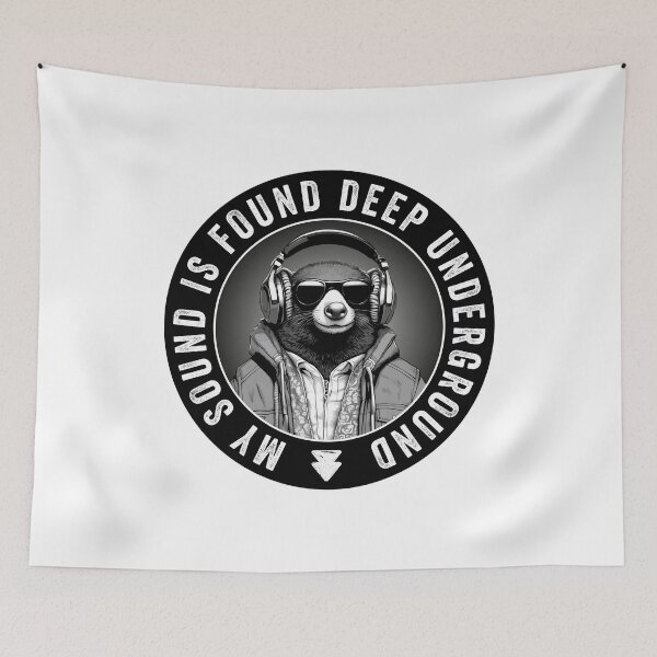 Item preview, My Sound is Found Deep Underground - Underground Music Mole (On White) designed and sold by STUDIO-72.