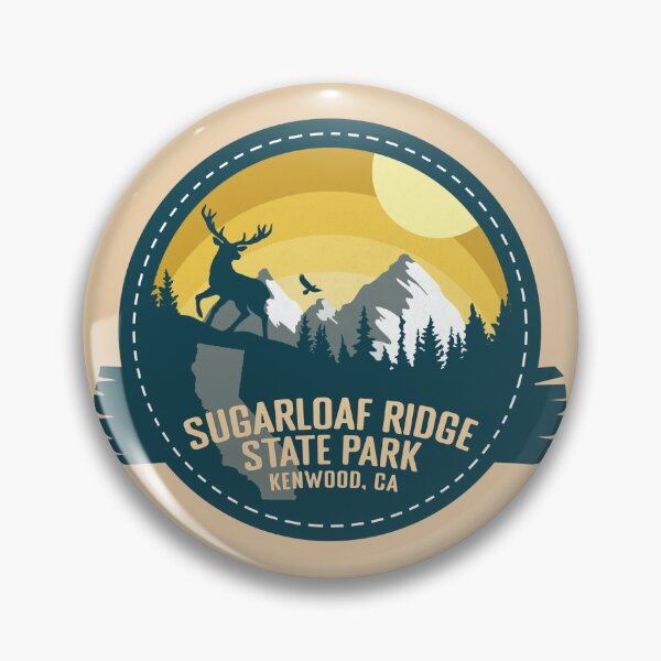 Item preview, Sugarloaf Ridge State Park California - CA Retro Souvenir Badge designed and sold by mountainfad.