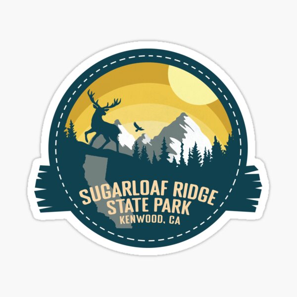 Item preview, Sugarloaf Ridge State Park California - CA Retro Souvenir Badge designed and sold by mountainfad.