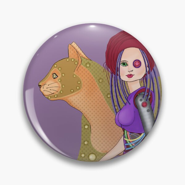Item preview, Cyber girl and cyber cat. Cyber witch.  designed and sold by KateQR.