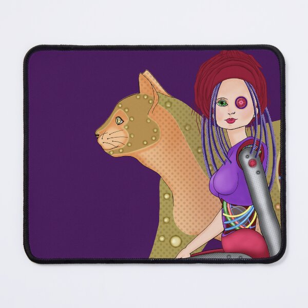 Item preview, Cyber girl and cyber cat. Cyber witch. designed and sold by KateQR.