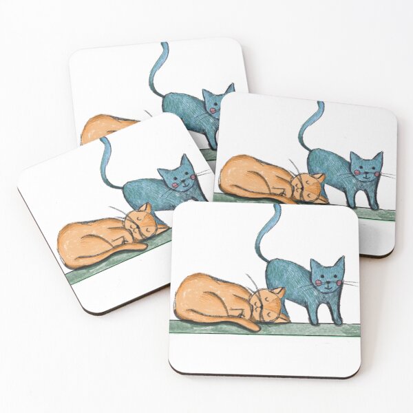 Item preview, Two Cats on a Shelf: Digital Art designed and sold by colorfulglee.