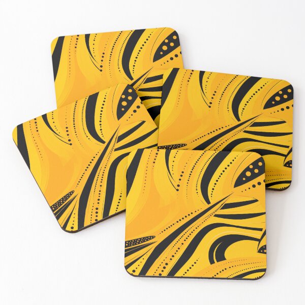 Artikelvorschau, Yellow, black, African Ankara Pattern entworfen und verkauft von SideSignal.