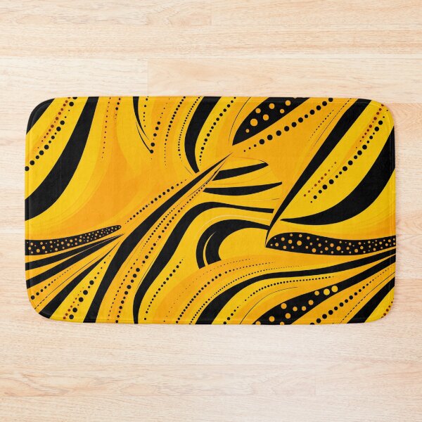 Item preview, Yellow, black, African Ankara Pattern designed and sold by SideSignal.