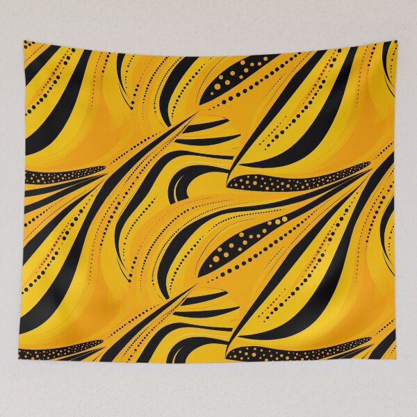 Item preview, Yellow, black, African Ankara Pattern designed and sold by SideSignal.
