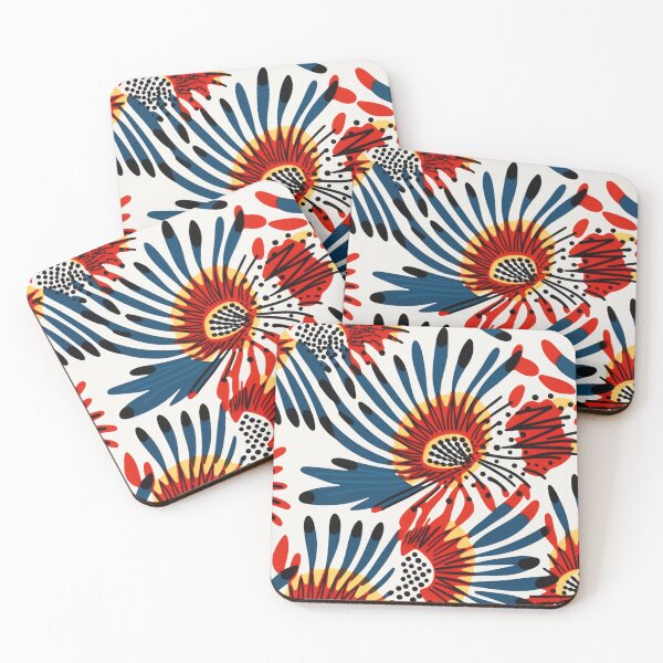 Artikelvorschau, White, Red, Blue, African Ankara Pattern entworfen und verkauft von SideSignal.