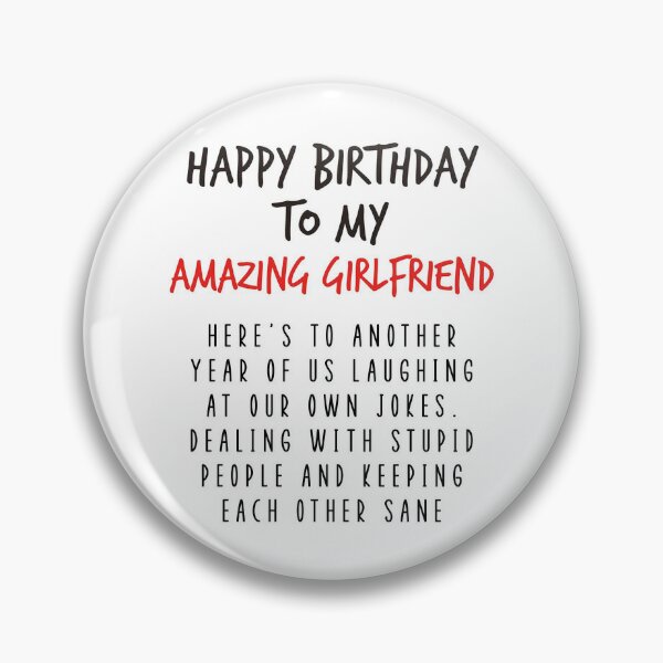 Happy Birthday Card for Boyfriend, Funny Bday Gift for Amazing Bf Boyfriend  from Girlfriend / Laugh At Our Own Jokes Pin for Sale by Jesticker