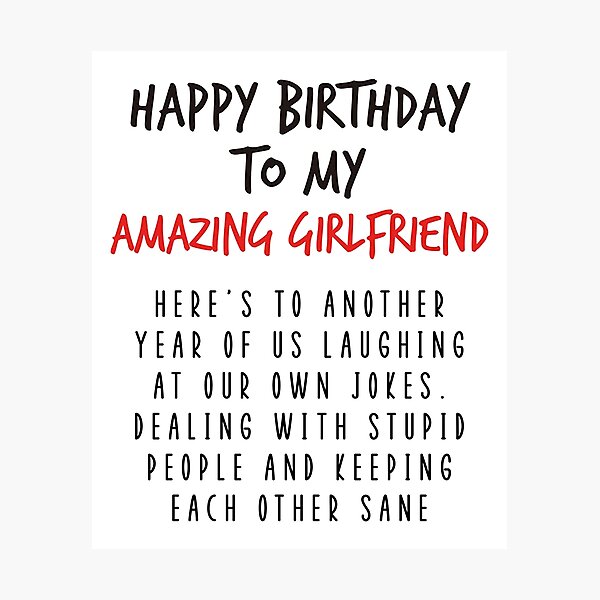 Item preview, Happy Birthday Card for Girlfriend, Funny Birthday Gift for Amazing Gf Girlfriend from Boyfriend / Laugh At Our Own Jokes designed and sold by Jesticker.