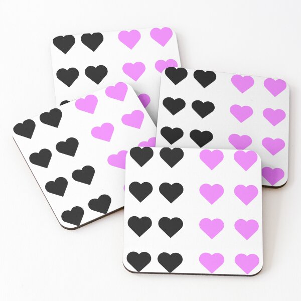 Item preview, Black and pink vibrant hues hearts designed and sold by inkbymuntaha.