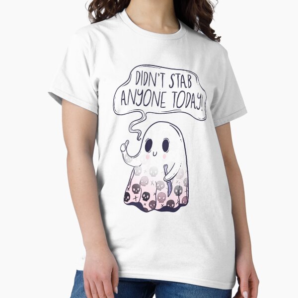 Aperçu de l'œuvre Fantôme mignon - Je n'ai poignardé personne aujourd'hui créée et vendue par Jess.a.creates.