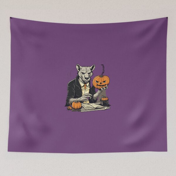 Item preview, Thylacine halloween in lab with pumpkin designed and sold by MK1FashionHub.