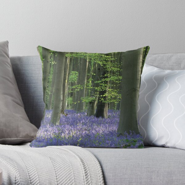 Wiltshire Bluebells Throw Pillow