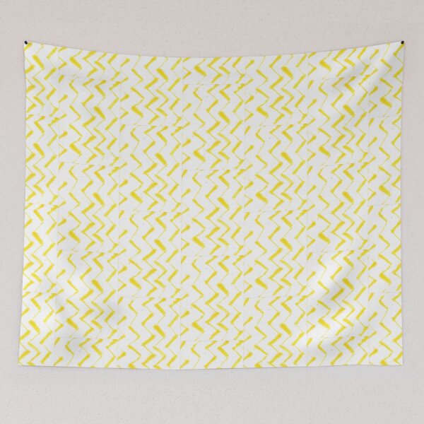Item preview, Light Yellow White Batik Zigzag pattern on Fabric designed and sold by colorfulglee.