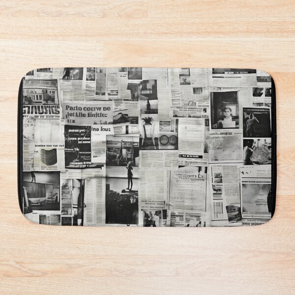 Item preview, black and white old style newspaper pattern designed and sold by in-leggings.