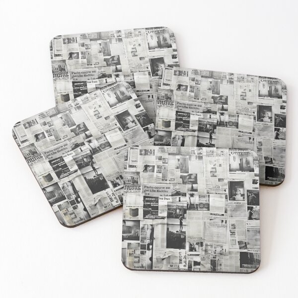 Item preview, black and white old style newspaper pattern designed and sold by in-leggings.