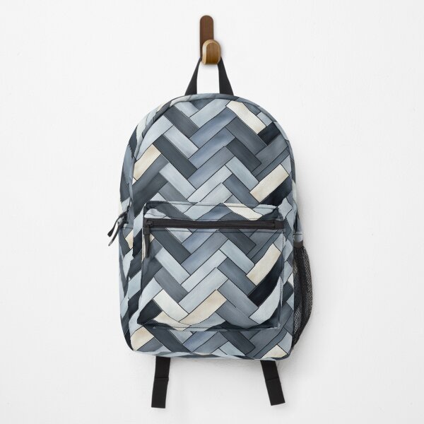 Item preview, Blue, White, Herringbone Pattern designed and sold by SideSignal.