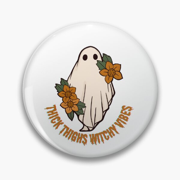 Item preview, Thick Thighs Witchy Vibes Halloween Spooky Floral Ghost designed and sold by Sketchbook Studio by Aqsaa.