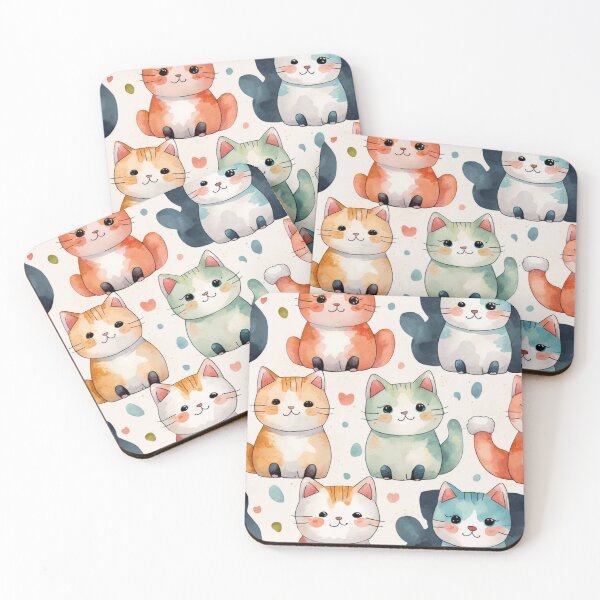Item preview, Vintage Cute Cat Pattern Background designed and sold by Sketchbook Studio by Aqsaa.