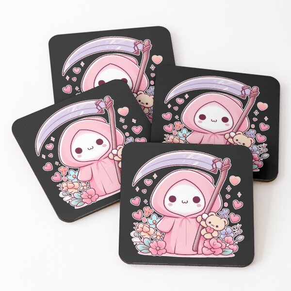 Item preview, Cute Kawaii pink Grim Reaper designed and sold by ViviArtix.