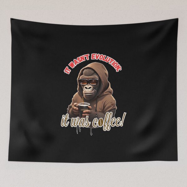Item preview, Coffee-Powered Evolution! designed and sold by NickTaroDesign.