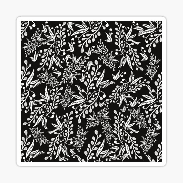 Black and white flourish Sticker