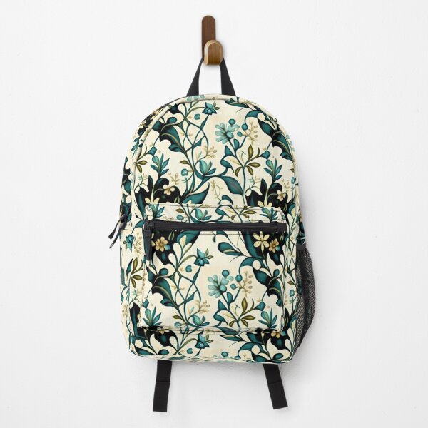 Item preview, Floral #4 | Cornsilk and Medium Jungle Green | Seamless Pattern designed and sold by YvaineDesign.