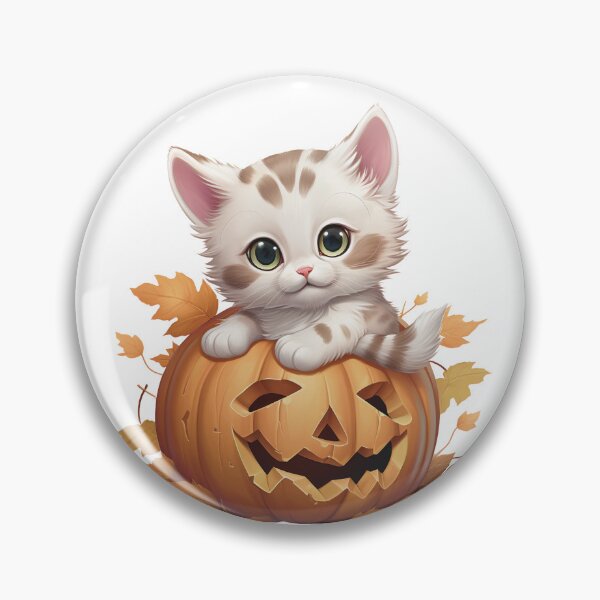 Item preview, Fluffy Cat On Pumpkin Hallowen designed and sold by Lil-Satu.