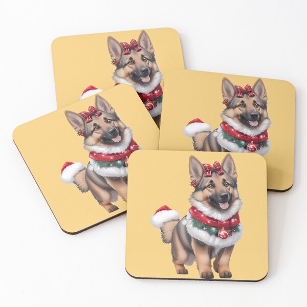 Item preview, German Shepherd Christmas Pup Frolicking in the Snow designed and sold by purrfect pattern.