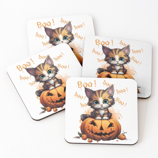 Item preview, Boo Cat Fluffy Cat On Pumpkin Hallowen designed and sold by Lil-Satu.
