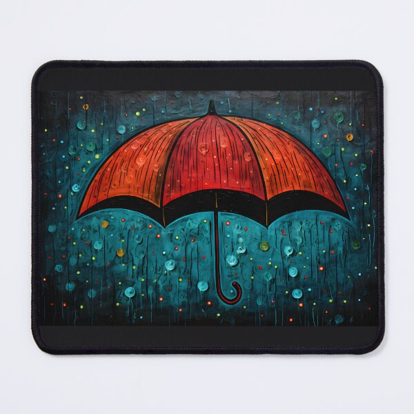 Artikelvorschau, Regenschirm-Kaleidoskop – abstrakte Kunst auf einer Tafel-Leinwand, KI generiert entworfen und verkauft von OlfactoART Studio.