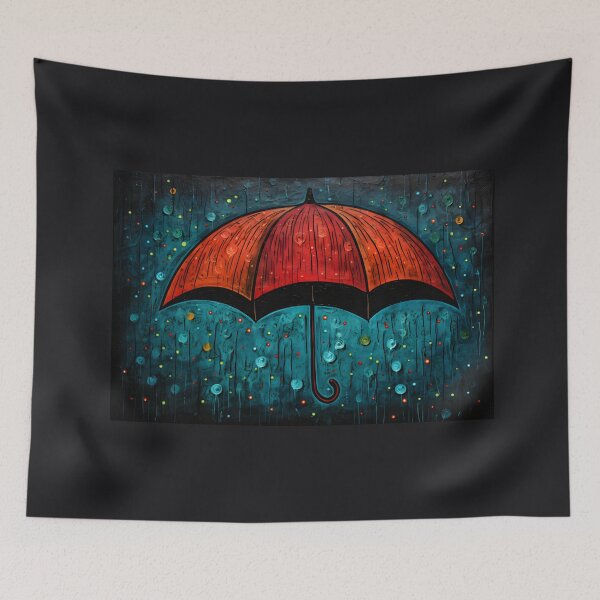 Item preview, Umbrella Kaleidoscope- Abstract Artistry on a Blackboard Canvas AI Generated designed and sold by OlfactoART Studio.